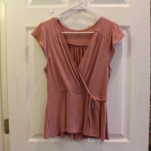 Pink Peplum Top- LAST CHANCE